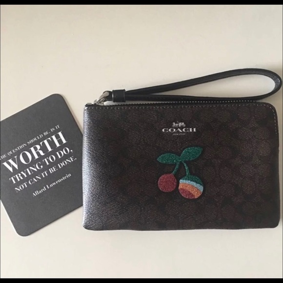 Coach Handbags - Coach Wristlet-New Leather Brown Sig C